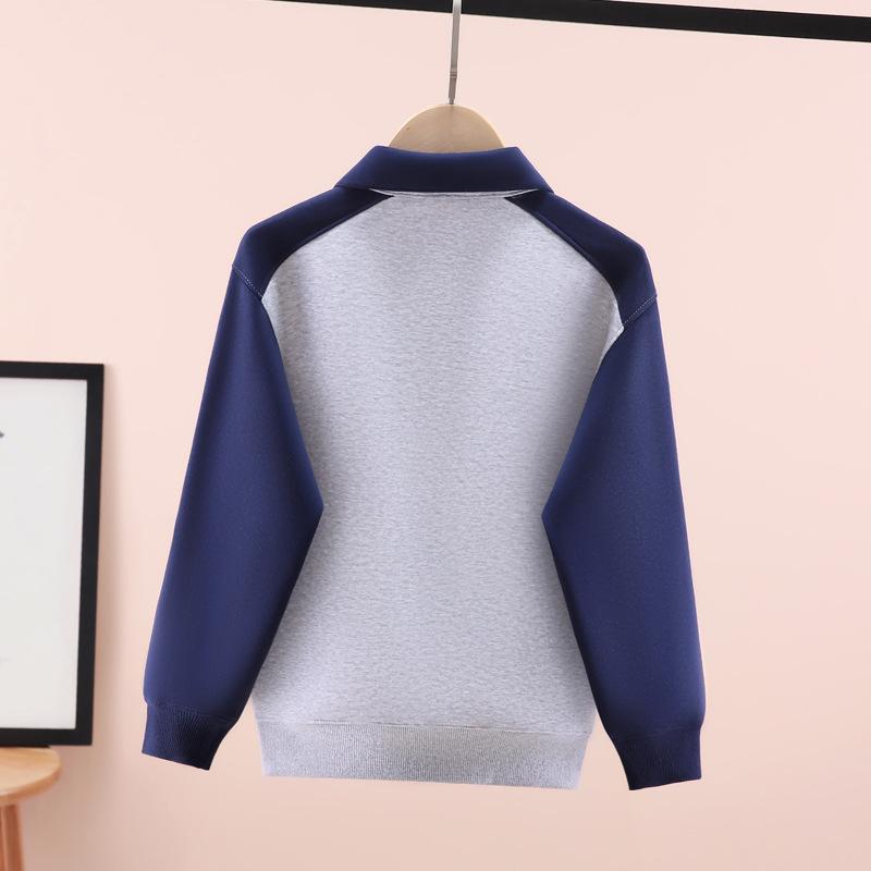 Мальчиковый свитшот поло с отложным воротником - Красивый повседневный топ для детей, Осенняя одежда