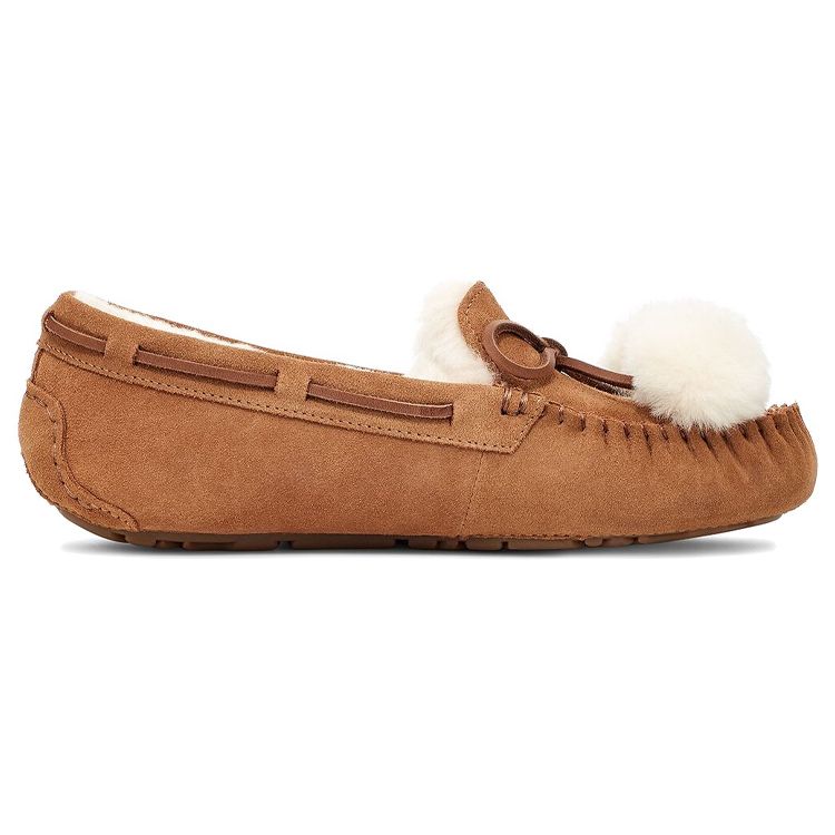 UGG Dakota Pom Pom Повседневные замшевые балетки женские балетки каштановые 1124030-CHE