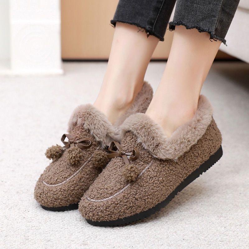 Winter Warm Cotton Slippers Women's Indoor Non-slip Warm Bag Heel Cotton Shoes Soft Sole Mao Mao Doudou Shoes