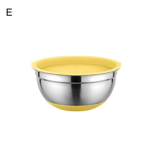 Миска для смешивания с крышкой Большая емкость Нескользящее дно Полированная поверхность Легко чистящаяся салатница Кухонный органайзер для хранения продуктов