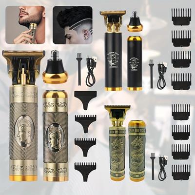 Профессиональная электробритва с Т-образным лезвием, машинка для стрижки волос, USB перезаряжаемая беспроводная бритва для бороды, триммер для носа и ушей, бритва, праздничный подарок для него