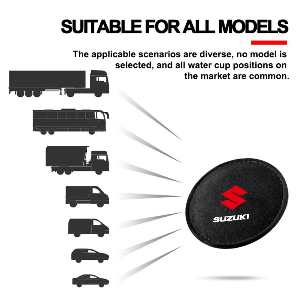 2Pcs Car Anti-Slip Silicone Coaster Car Water Cup Pads Accessories For Suzuki Swift SX4 Samurai Baleno Vitara Jimny Sierra Alto