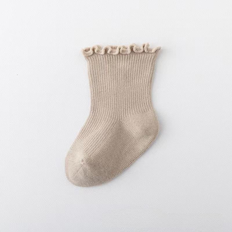 Лот новых однотонных детских носков в стиле ретро для мальчиков и девочек, цвета молочного чая, повседневные вязаные детские носки для малышей от 1 до 3 лет