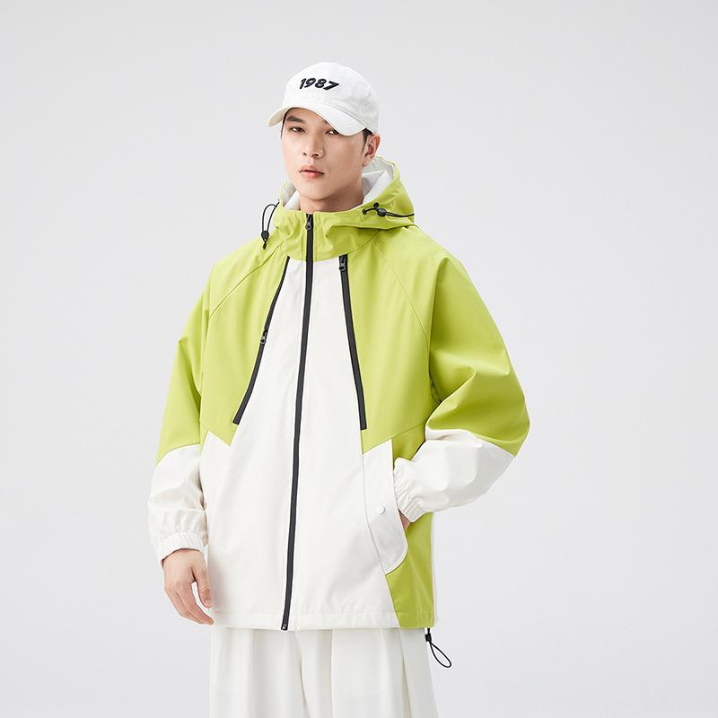 Color Matching Jacket Loose Contrasting Color Splicing Trend Casual Outdoor Windproof Jacket Hooded Jacket New In Spring and Autumn
