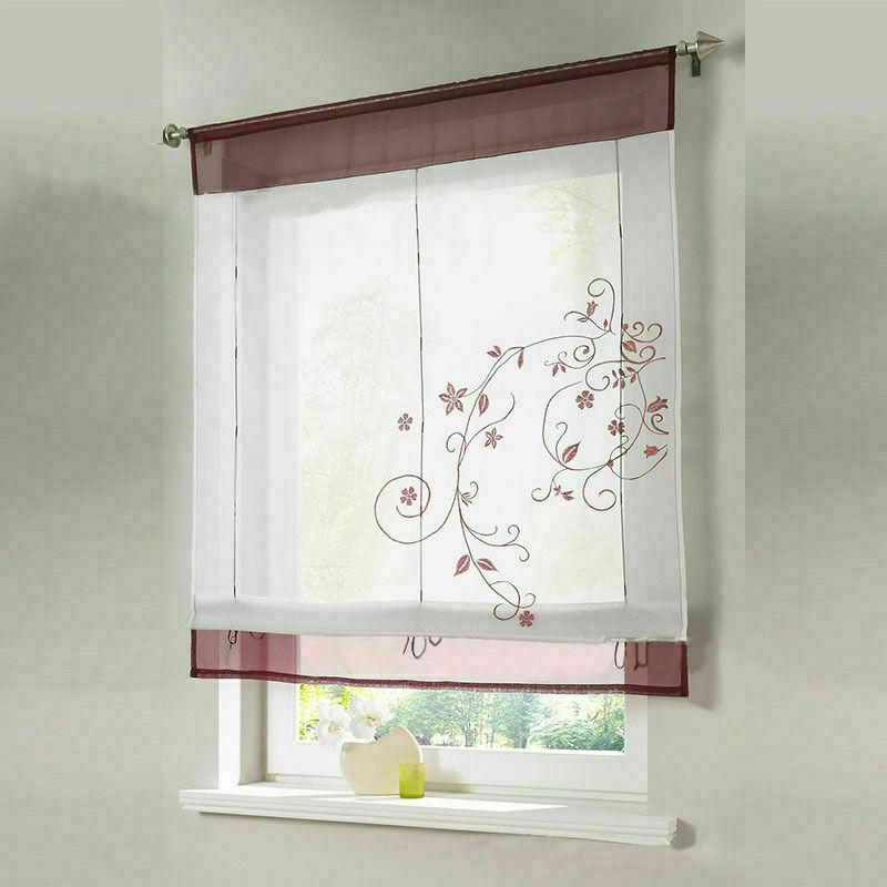 Вуаль Вышивка Панель Готовые Кухни Сетчатые Шторы Оконные Шторы Римские Жалюзи Декор