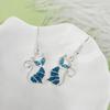 1Pair Trendy Women Elegant Gift Opal Cat Earrings Jewelry Hook Ear Stud Drop Dangle