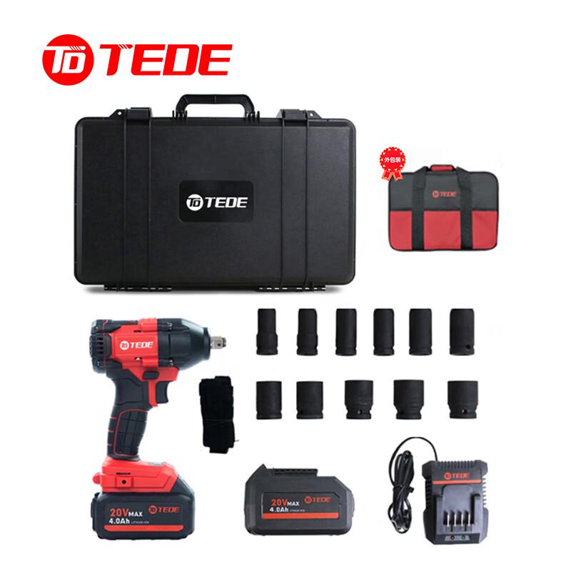 TEDE Brushless Cordless 1/2-inch Electric Impact Wrench Kit