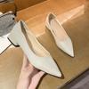 2024 Новые популярные легкие и универсальные туфли на низком каблуке с острым носком, удобные, с неглубоким вырезом, на весну и осень, с квадратным каблуком