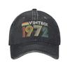 Vintage 1972 Birthday Gift Unisex Baseball Cap Dad Father Years Old Cotton Hats Cap Outdoor Activities Adjustable Snapback Hat