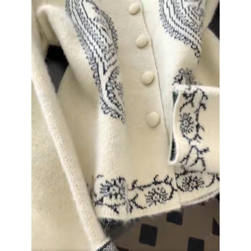 Women S Long Sleeve Knit Cardigan With Embroidery Vintage Sweater