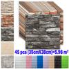 45pcs 3D Foam Wall Sticker Panels Brick Waterproof Adhesive Wallpaper Living Room Bedroom Home House Bathroom Decor