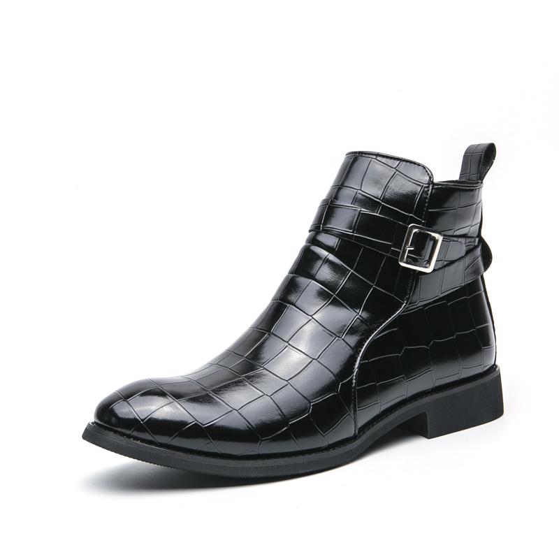 Мужские высокие кожаные ботинки Модный дизайнерский стиль Отдых на природе Вечеринка Повседневные офисные деловые мужские свадебные ботинки 38-47