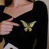 Ретро Подарки Брошь-цветок на грудь в виде бабочки Светская жизнь Инкрустированные бриллиантами Красочные тканевые аксессуары Модная элегантность 1 шт.