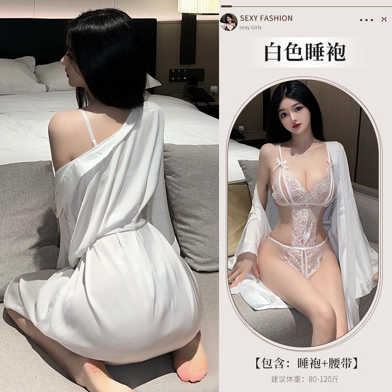 Sexy lingerie lace open crotch free onesie sexy temptation uniform perspective hollow