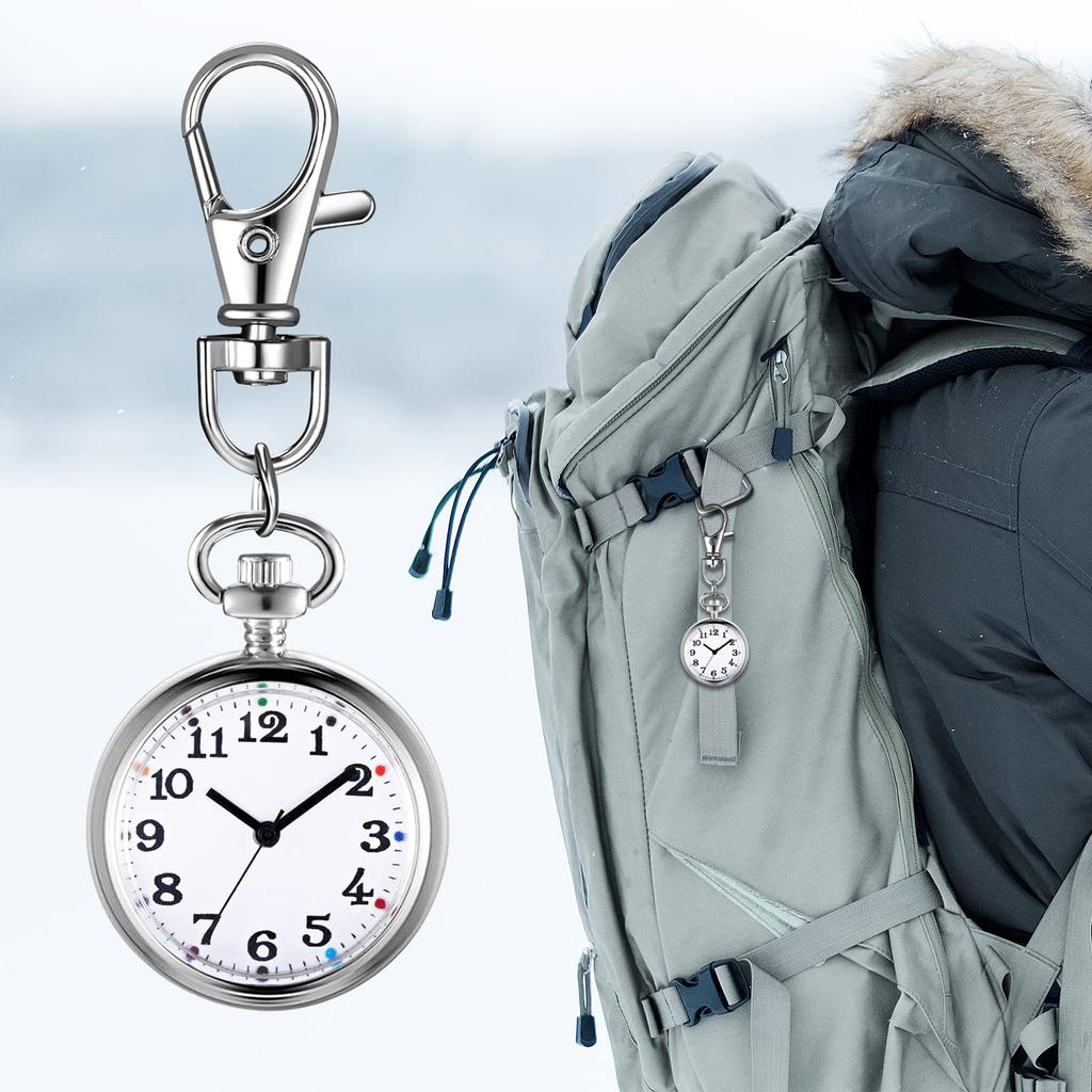 Часы-клипса для медсестры, аналоговые часы-брелок с карабином, карманные часы, водонепроницаемые, модные аксессуары для активного отдыха