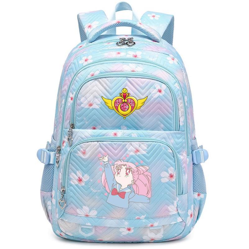 Youth Campus Style Cartoon Print Multi-Compartment Lightweight School Backpack Teen Girls Boys