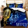 Пододеяльник с музыкальным принтом Музыка с музыкальным ключом G-Clef Черный комплект постельного белья для двоих с музыкальным инструментом Монохромный креативный ритмичный декоративный полиэстеровый чехол для одеяла