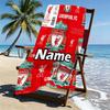Custom Name Personalized Liverpool F.C Print Beach Towel, for Trip Camping Beach Party Home Decor, Birthday Gift for Family & Friends