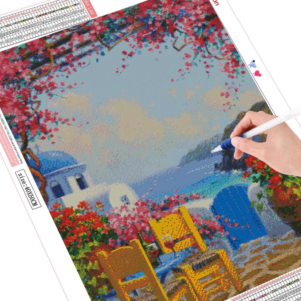 5D алмазная живопись Санторини город полная дрель квадратный DIY алмазная вышивка пейзаж Алмазная мозаика ремесленный комплект настенное искусство
