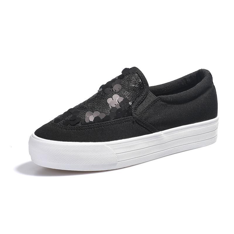 Модные женские белые парусиновые лоферы, блестящая платформа, низкий верх, слипоны, повседневная обувь, комфорт для ежедневной ходьбы, кроссовки для девочек