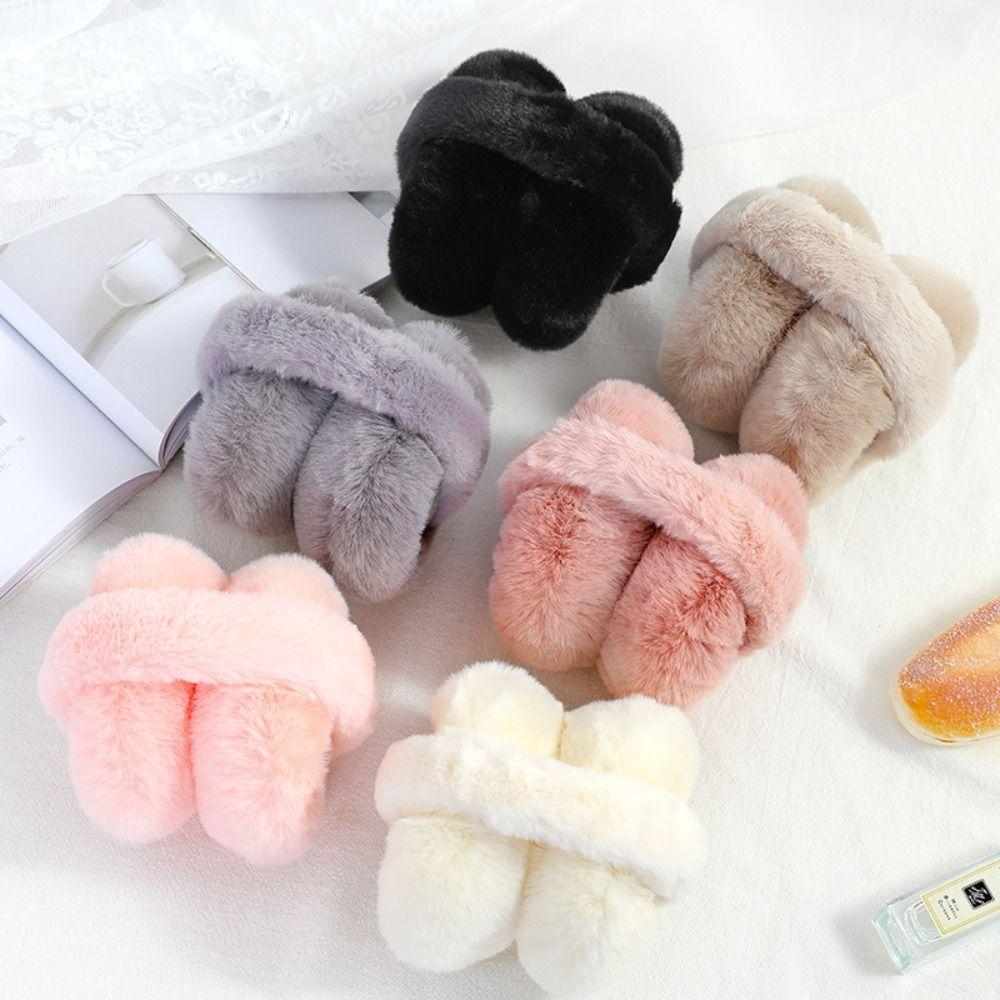 Solid Color Plush Ear Warmer Folding Ear Cover New Earflap Outdoor