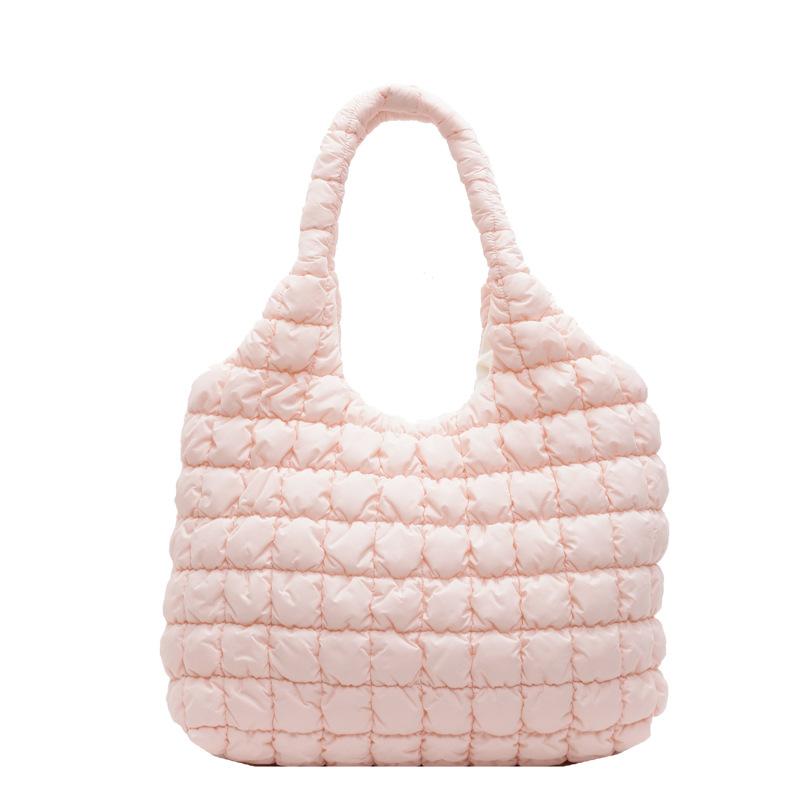 Folded Cloud Bag Women's Down Cotton Clothes Bubble Bag Large Capacity Tote Bag Commuter Messenger Bag Pleated Bag