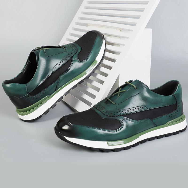 Мужские кроссовки из натуральной кожи и ткани в стиле пэчворк на шнуровке коричневого цвета, повседневные туфли-оксфорды для мужчин