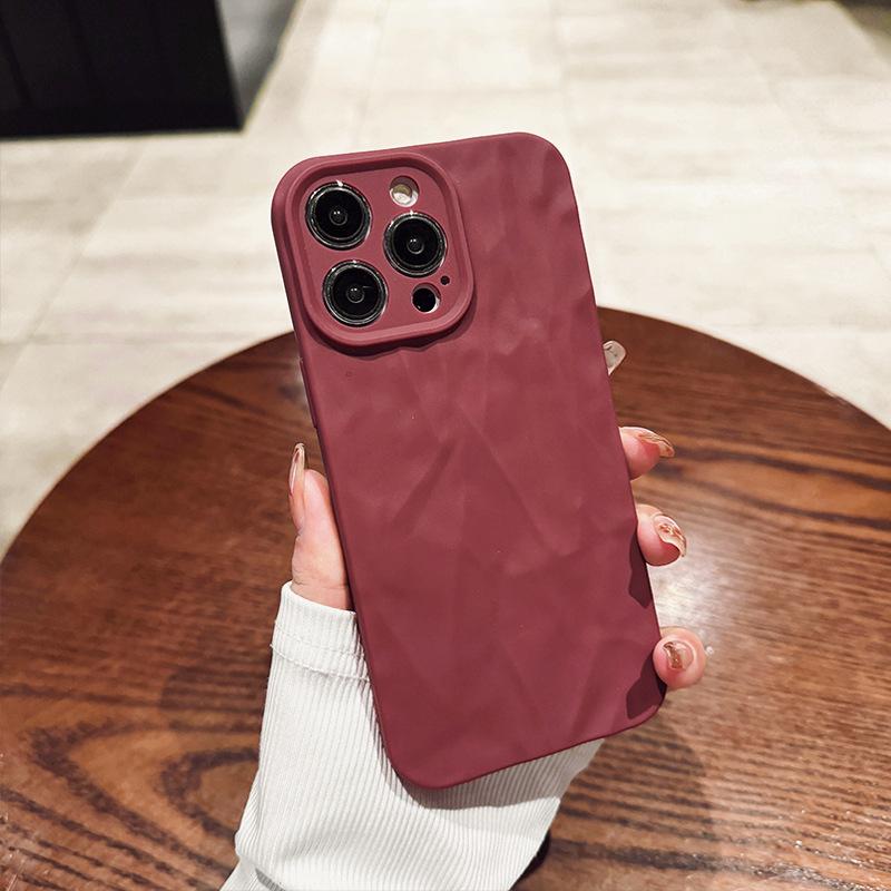 Подходит для iPhone16Pro Корейский стиль Ins Apple 13/14 Персонализированный чехол для телефона с морщинками 12 Противоударный 7/8 Мягкий чехол