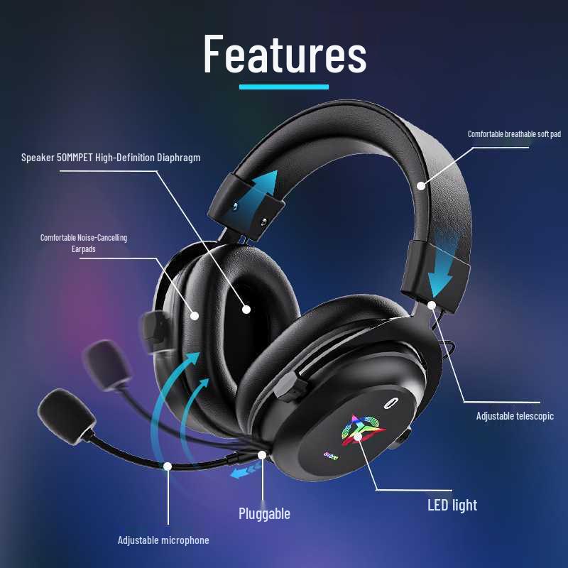 Беспроводная Bluetooth игровая гарнитура с шумоподавлением для трансграничного использования и сверхдолгим временем работы от аккумулятора