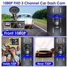 Автомобильный видеорегистратор 1080P WIFI, 3-канальный, передний, салонный, трехсторонний, видеорегистратор, ночное видение, видеокамера