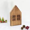 Wood Craft Eco-friendly Unique Design No Glitch Nordic Style Miniature Christmas Decor Good Texture Small House Wooden Craft Household Supply