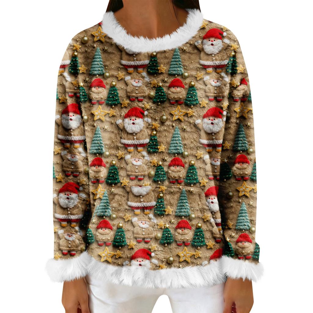 Женский повседневный флисовый свитшот с длинными рукавами и круглым вырезом, удобный, свободного кроя, легкий, фланелевый свитшот для женщин