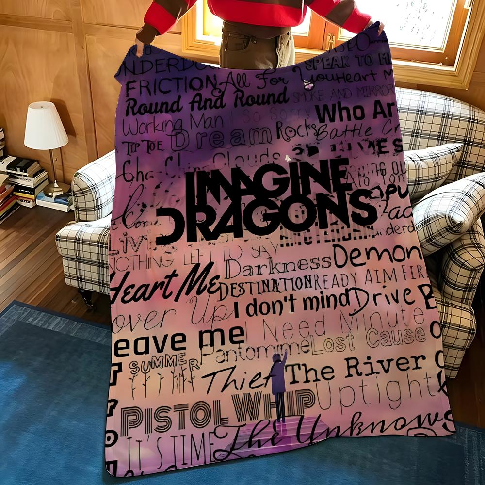 Музыкальная плед I-Imagine D-Dragons Throw Фланелевый Уютный Принт, Портативный, Прочный Машинная стирка милый Крутой