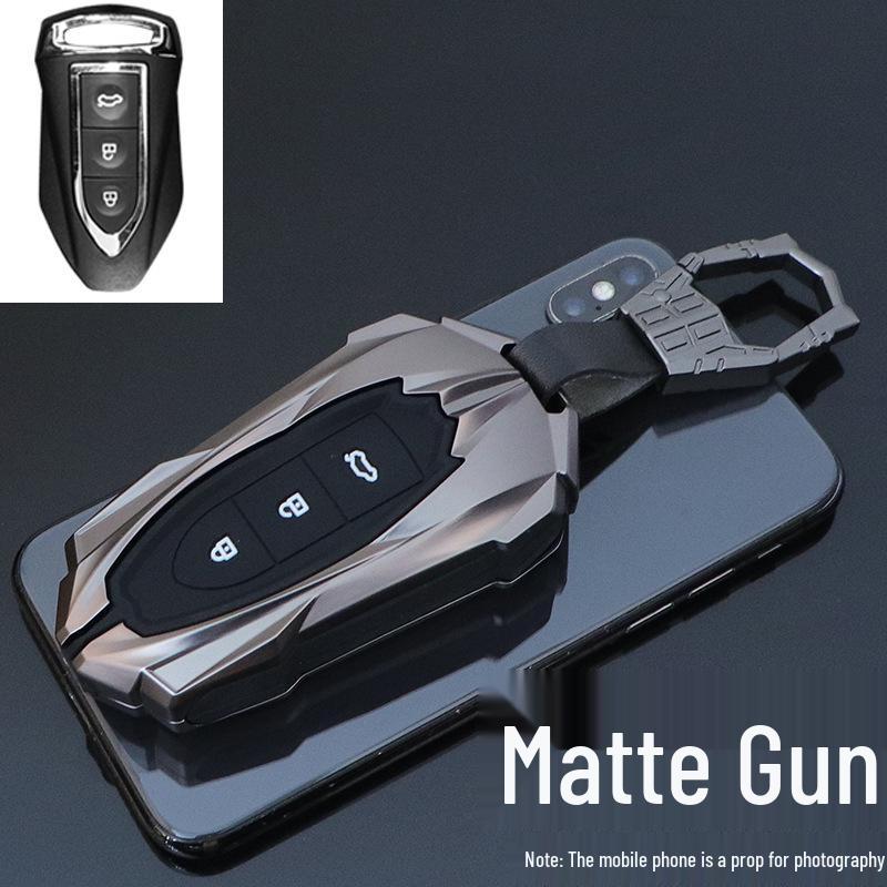 Чехол для ключа автомобиля Zotye T500: Стильный металлический корпус для ключа для моделей SR7/SR9/T700/T600 – Унисекс