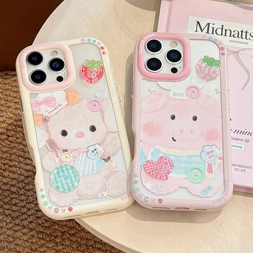 Three-dimensional Chef Small Animal Suitable for IPhone 16 Apple 15 Mobile Phone Case 14 ProMax Cartoon 12 Acrylic 11