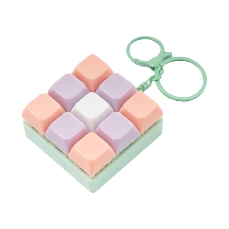 Stress Relief Keychain 9 Switchable Key Clickers Toy Detachable Keycap Keyring For Car Key Backpacks & Daily
