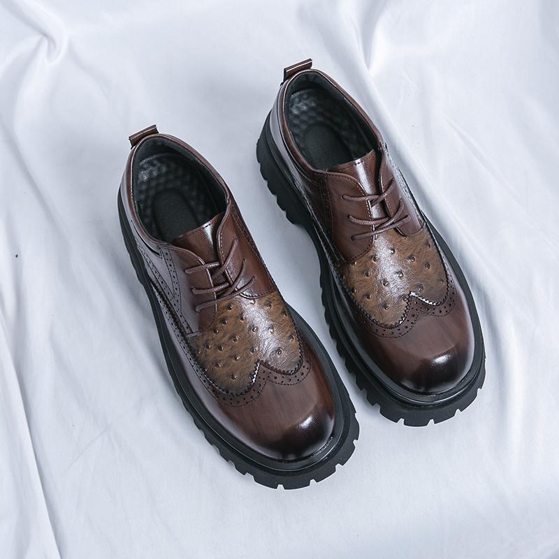 Модные мужские туфли-броги класса люкс в дизайнерском стиле на толстой подошве, элегантные и изысканные, популярная обувь для джентльменов, свадебная обувь