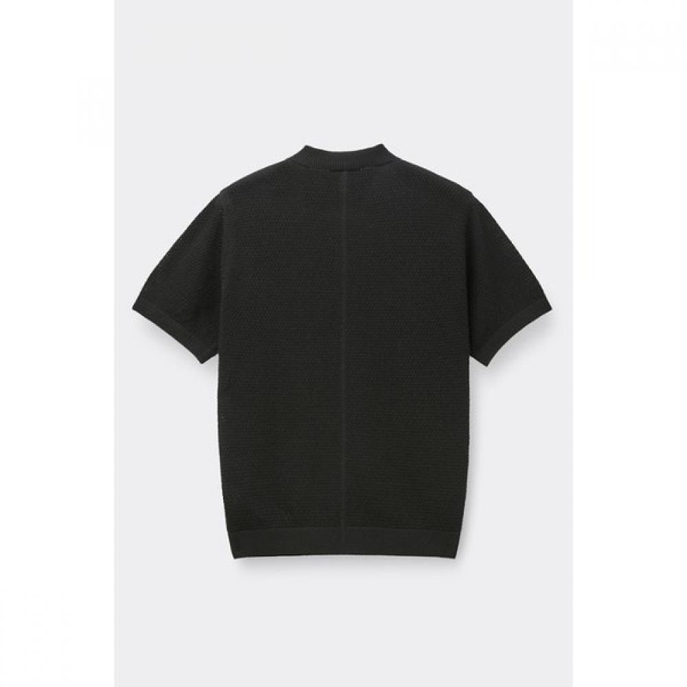 Customellow Black Texture Knit Sweater C9wam26411bkx