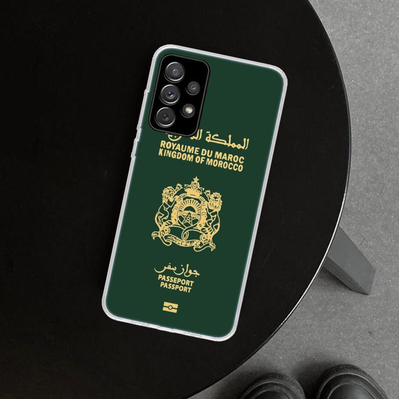 Morocco Flag Passport Phone Case for Samsung Galaxy A17 A16 A26 A36 A56 A57 A37 A15 A25 A35 A55 A14 A24 A34 A54 A13 A23 A33 A53