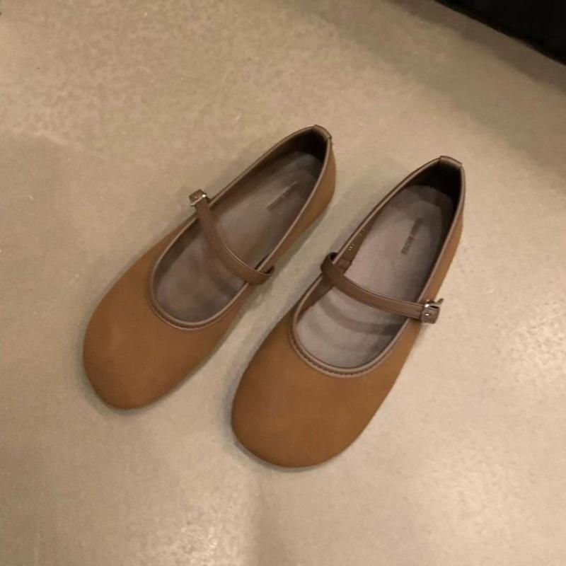 Балетки женские 2024 года с круглым носком и неглубоким вырезом, разноцветные женские туфли, балетное платье, удобные туфли Мэри Джейн в стиле ретро на плоской подошве