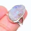 Кольцо из стерлингового серебра 925 пробы с натуральным радужным лунным камнем, размер 6,5 a4y23