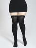 Plus Size Women Breathable High Quality  Transparent  BlackSolid Colo Thigh-High Socks Thigh High Stockings