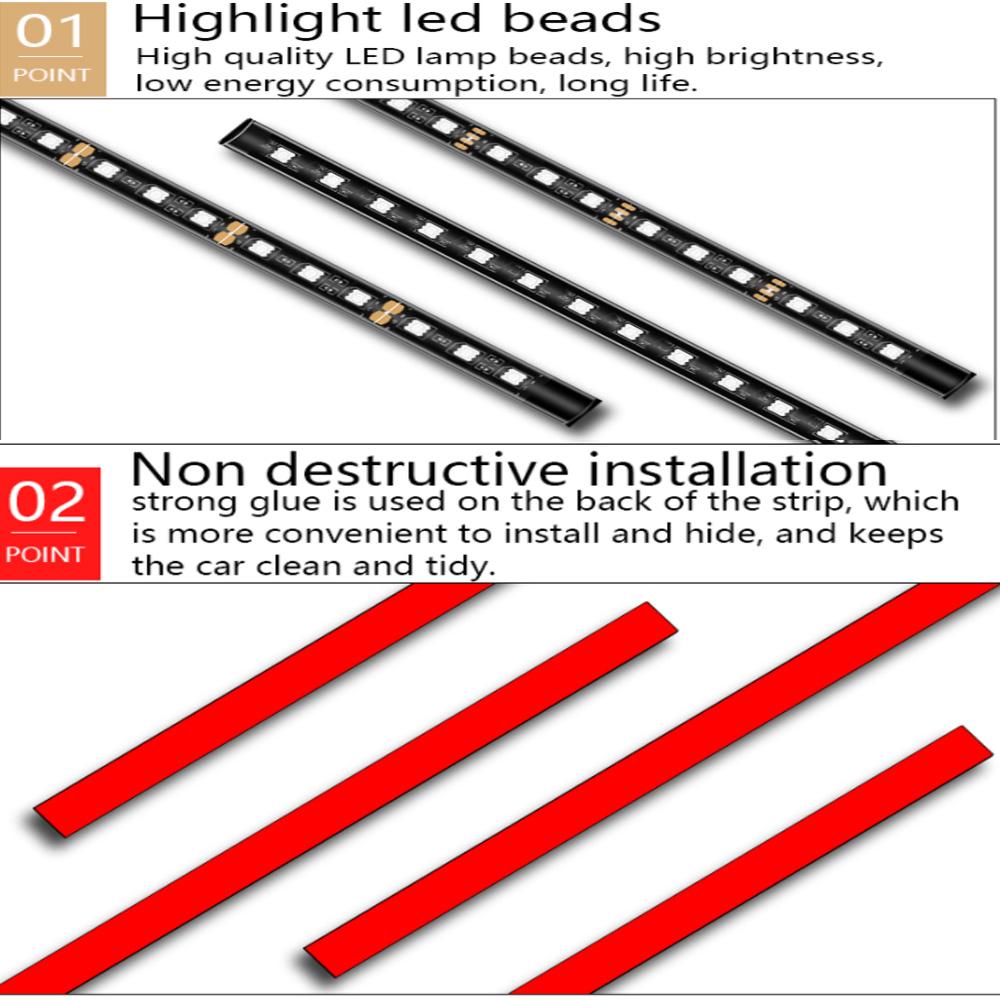 24/48 светодиодная подсветка салона автомобиля, окружающая подсветка для ног с USB, автоматические декоративные лампы, комплект светодиодной ленты для ног, автомобильные аксессуары