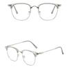 New Men's and Women's Anti-Blue Light Fashion Personality Retro Artistic Classic Large Frame Half Frame Plain Glasses Plain Face Small Photo