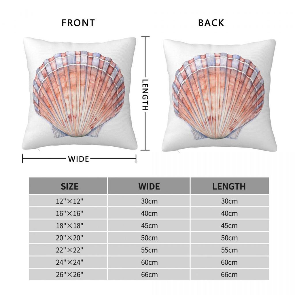 Seashell Coastal Nautical Pillowcase Polyester Linen Velvet Creative Zip Decor Throw Pillow Case Home Cushion Cover 45X45