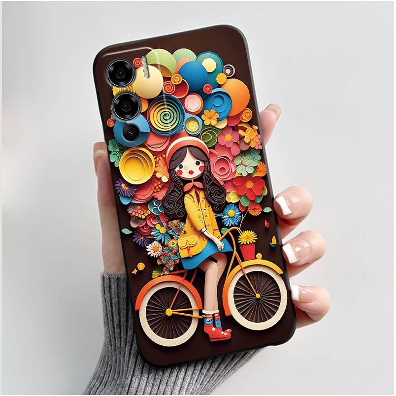 Case For Doogee N60 Pro Phone Case Luxury Cute Love Heart Rabbit Cartoon Funny Cover Black TPU Soft Silicone Protective Casing