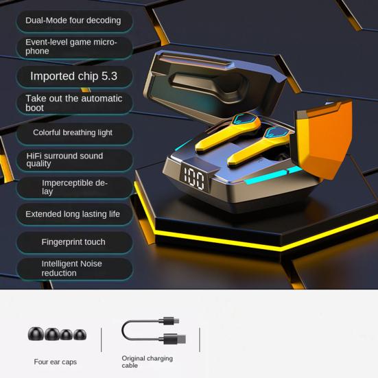 JX10 Wireless Earphones Bluetooth-compatible 5.3 Zero HiFi In-ear Delay Esports Game Headset Headphones