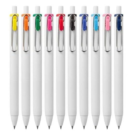 Шариковая ручка с гелевыми чернилами Mitsubishi Pencil uni-ball one 0,5 мм, набор из 10 цветов