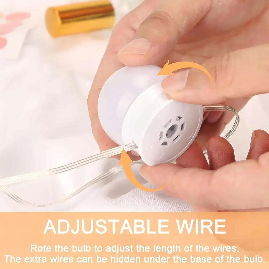 5V LED Makeup Mirror Light Dressing Table Lamp Dimmable Home Bedroom Bathroom Mirror Decoration Wall Light Bulb Kit 10pcs