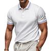 Мужская летняя быстросохнущая футболка-поло с коротким рукавом и лацканами, модный повседневный пуловер с пуговицами и вставками, универсальный